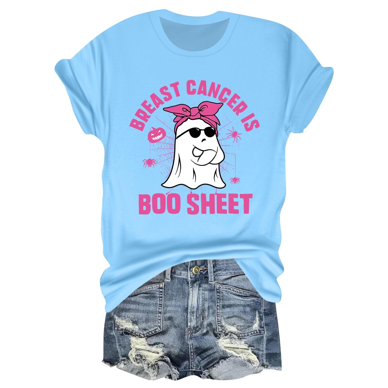 

Женская повседневная футболка на Хэллоуин с принтом груди, пуловер с круглым вырезом, топ с короткими рукавами S