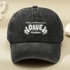 Fist DAVE Printed Washed Baseball Cap Pure Cotton Washed Distressed Peaked Cap Outdoor Sports and Leisure Sun Hat
