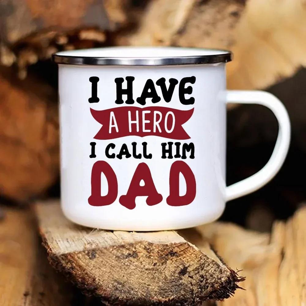 Coffee Tea Enamel Mug Father's Day Enamel Mug White Handled Cup Drink Water The Best Original and Fun Father's Day Gift