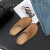 Leather  Summer New Lazy Tow Casual Lazy Tow Matte Soft Leather Women's Casual Shoes