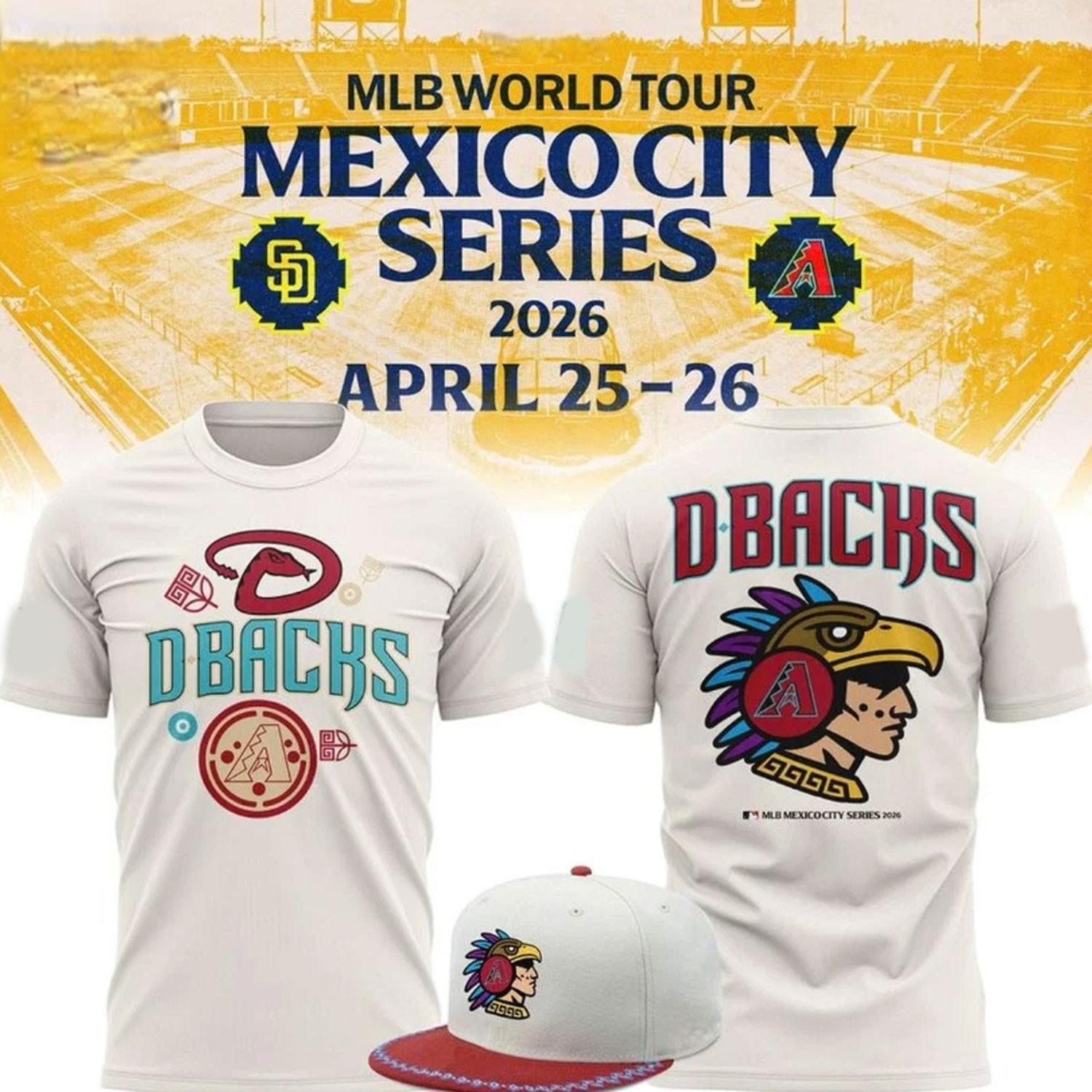 HOT Ariz0na Diam0ndacks MLB Mexico City Series 2026 T-Shirt Unisex T-Shirt XXXXL