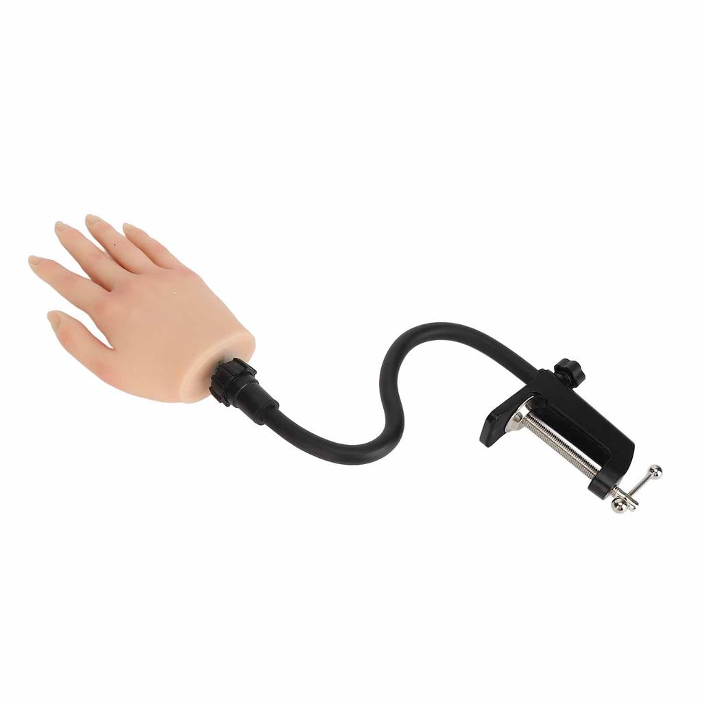 Nail Art Practice Hand Bendable Joints Silicone Artificial Nail Training Hand with Nail Tips for