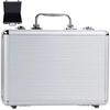 Aluminum Attache Case with Lock and Handle Protection, Game Card Storage Organizer, Silver
