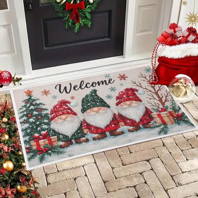 Weihnachts-Fußmatte, Weihnachtsdekoration, Rutschfester und leicht zu reinigender Eingangsteppich, Neujahrs-Heimdekoration
