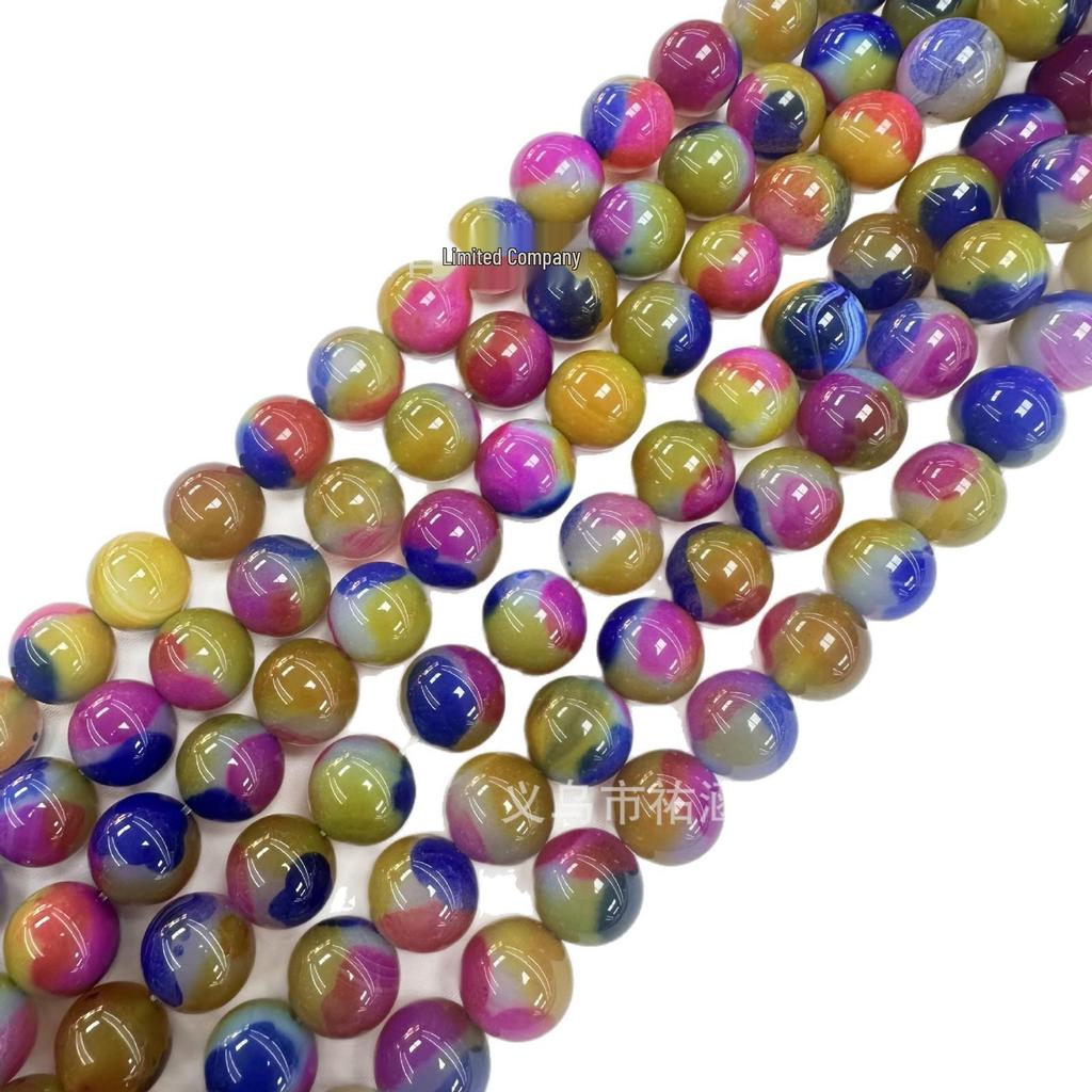 14mm Natural Planet Earth Agate Round Beads for DIY Jewelry
