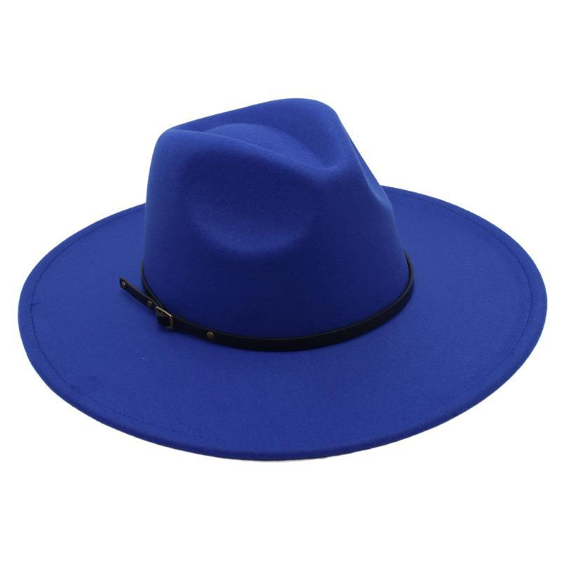 Belt Buckle Top Hat Jazz Hat Men'S And Women'S Felt Hat Woolen Hat Wool Versatile Street Shot