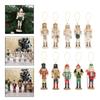 Christmas Nutcrackers Hanging Ornament Wooden Soldier Figures Doll Christmas Tree Hanging Ornaments with Package Box