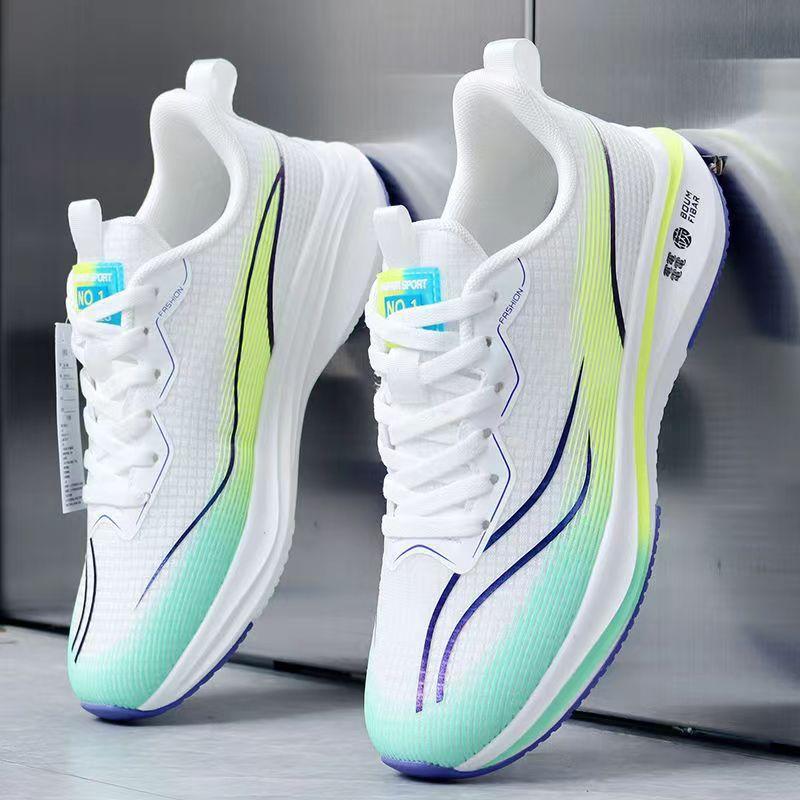 Men Summer Sports Sneakers Breathable Mesh Carbon Plate Shoes Ultra Light Soft Sole Running Suitable for Sports Activities and Daily Wear