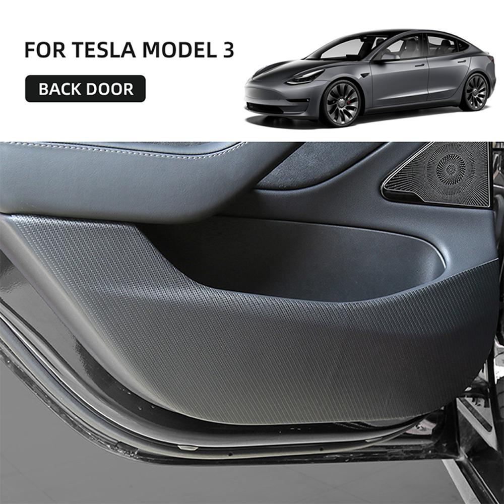 Door Anti Kick Pad for Tesla  Model 3 2021-2023 Model Y 2023-2025 Car Carbon Fiber Sticker Protection Side Edge Film Protector