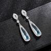 CAOSHI Beautiful Women's Long Dangle Earrings Elegant Light Blue Cubic Zirconia Wedding Romantic Jewelry Dance Party Accessories