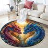 Dragon Artwork Round Area Rug,Carpet Rug for Living Room Bedroom Sofa Playroom Decor,Non-slip Floor Mat