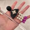 Elegant Amethyst Pearl Black Wood Tassel Earrings for Autumn & Winter