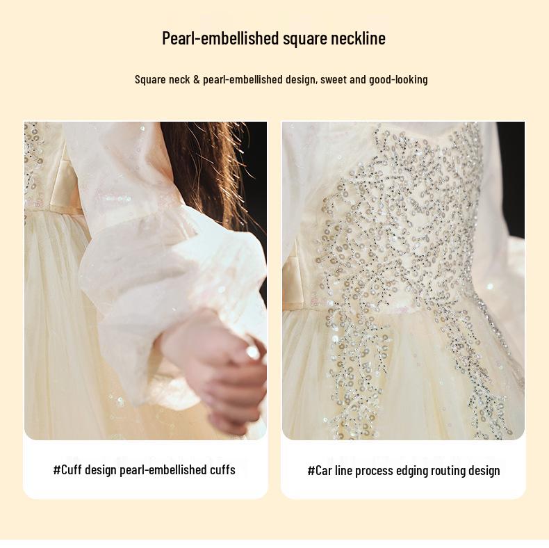 Rochie de lux pentru domnișoara de onoare - Rochie de prințesă pentru ziua de naștere și nuntă pentru spectacole de pian