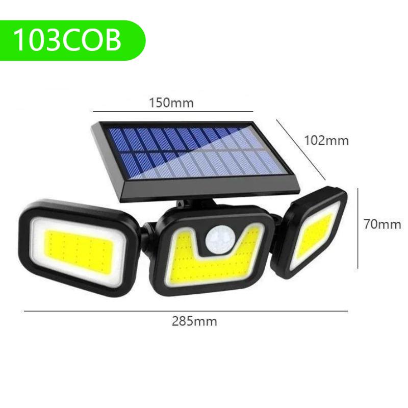 3 Head Solar Lights Outdoor Waterproof Motion Sensor Light 270° Illumination Led Solar Flood Lights Wall Lamp Garden Yard Patio