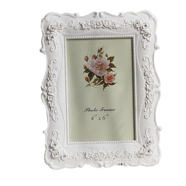 Modern Minimalist Style White Rose Photo Frame for 6-10 Inch Photos