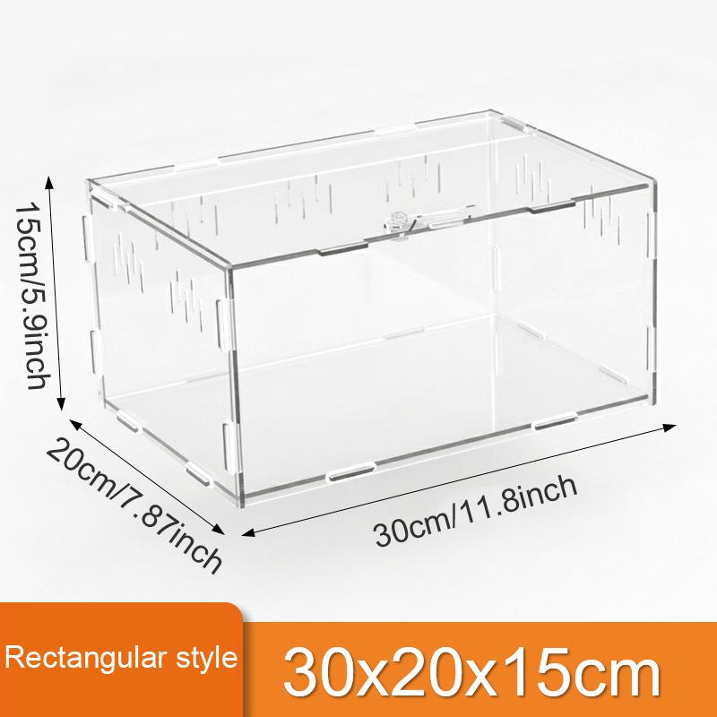 Acrylic Transparent Reptile Terrarium Breeding Box Turtle Cage Nano Arboreal Tarantula Enclosure Dearded Dragon Reptiles Habitat