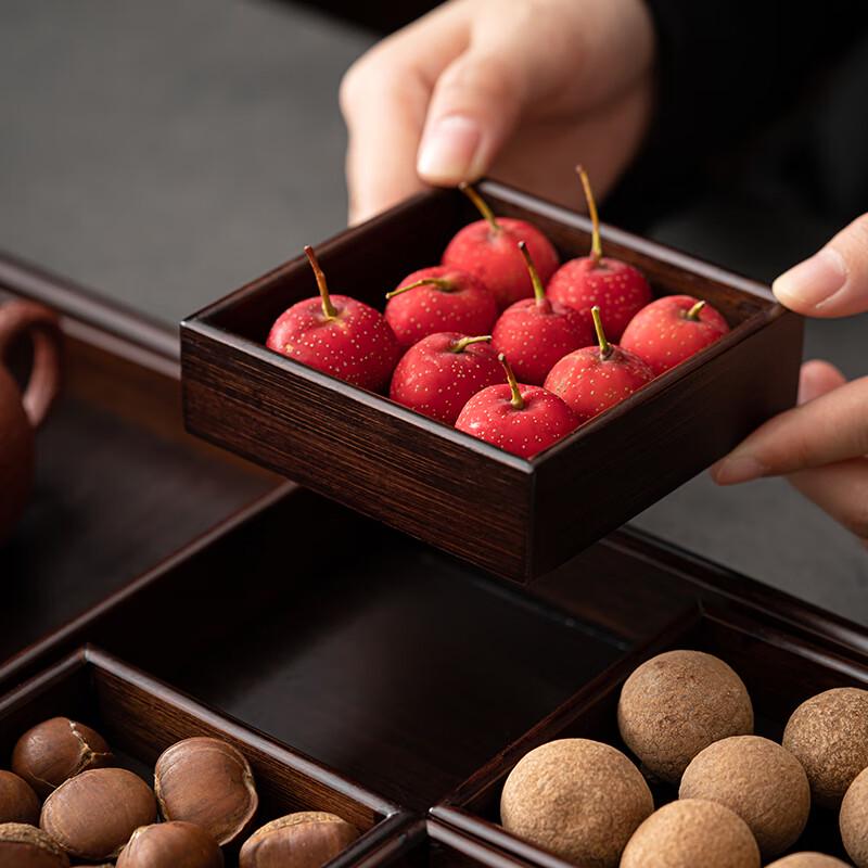 Nine-Grid Bamboo Tea Snack Serving Tray