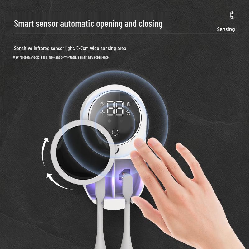 Smart Wall-Mount Electric Toothbrush Holder with UV Sterilizer and Air Dryer