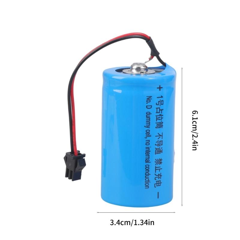 LR20 D Dummy Battery Spacer Fake Battery Placeholder with Input Cable for Electronics Power Supply Replacement