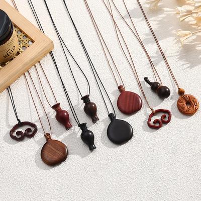 LATS Wooden Water Bottle Pendant Necklace for Women Fashion Sweater Chain Fashion Jewelry Gift Accessories