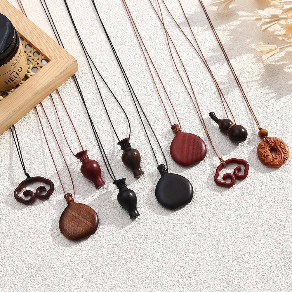 LATS Wooden Water Bottle Pendant Necklace for Women Fashion Sweater Chain Fashion Jewelry Gift Accessories
