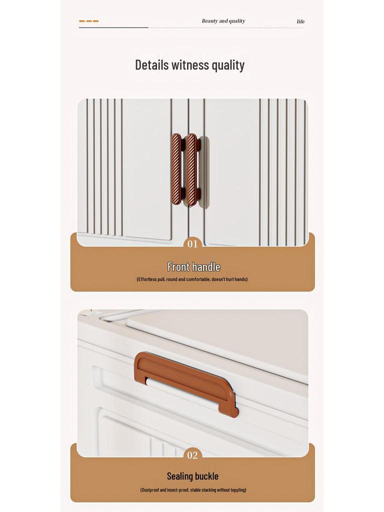 Movable Bedroom & Living Room Storage Cabinet: Folding Wardrobe & Plastic Organizer Shelving Unit