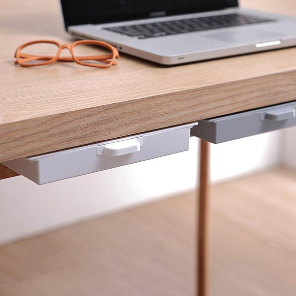 Save Space Desk Drawer Organizer Suspension Design Self Adhesive Storage Box Drawer Storage Box