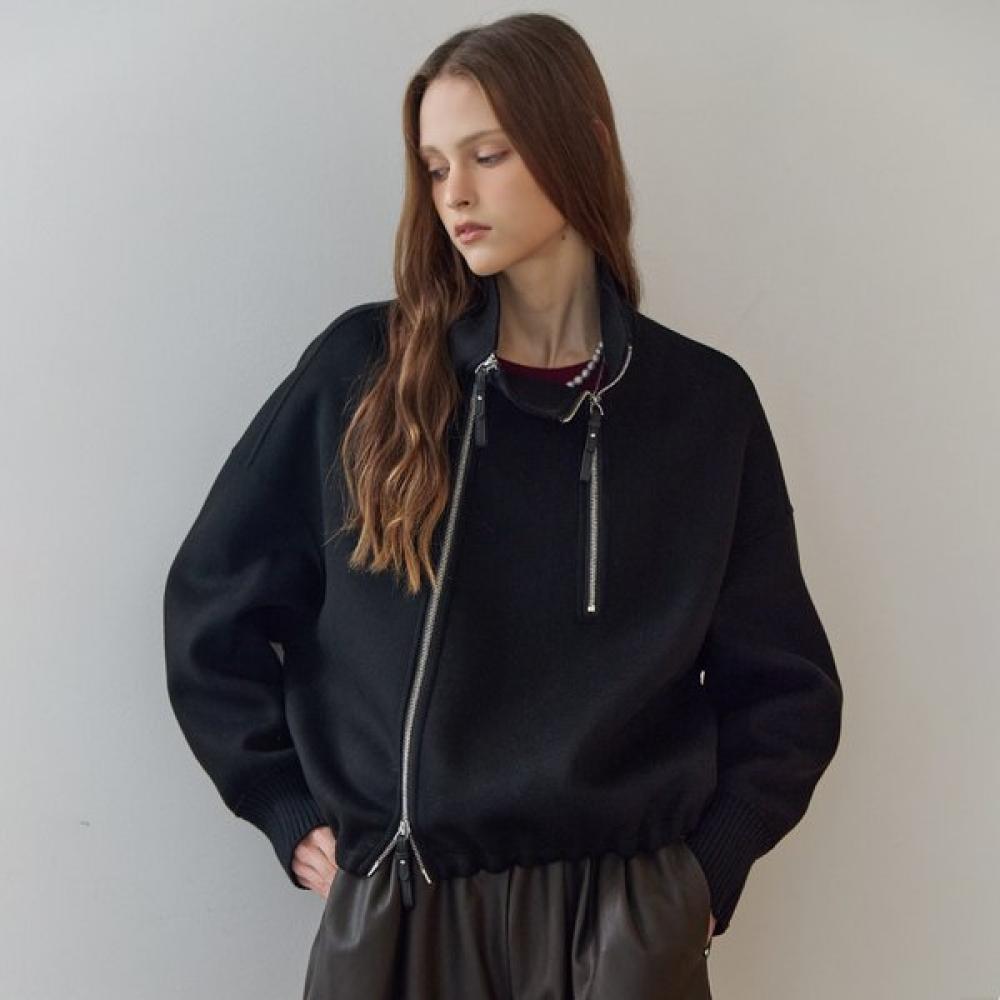 Maxza Double Zipper High Neck Handmade Jacket Ze12hj003nh