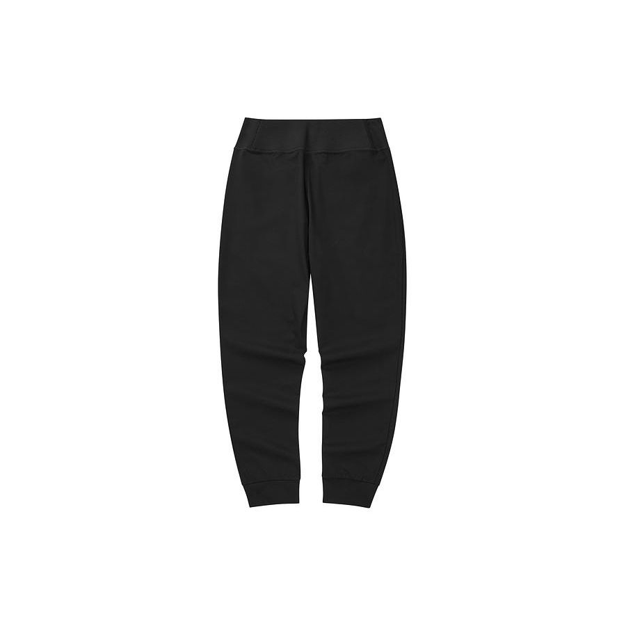 Skechers Stroll Series Solid Color Mid-Rise Soft Comfortable Cuffed Knit Joggers Women bottoms Carbon-Black L124W026-0018
