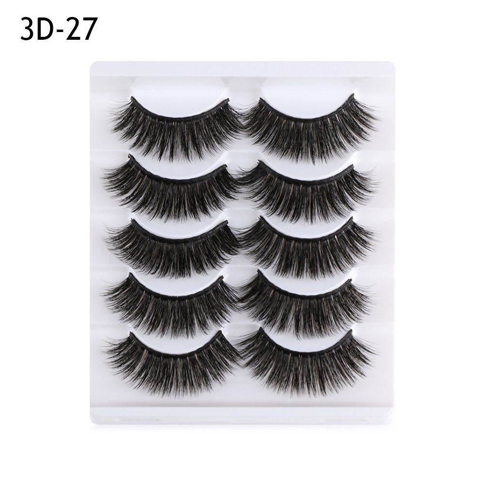 

Tools Glue Included Thick Cross False Eyelashes 3D Soft Mink Hair Eye Lash Extension Natural Long 3D-27