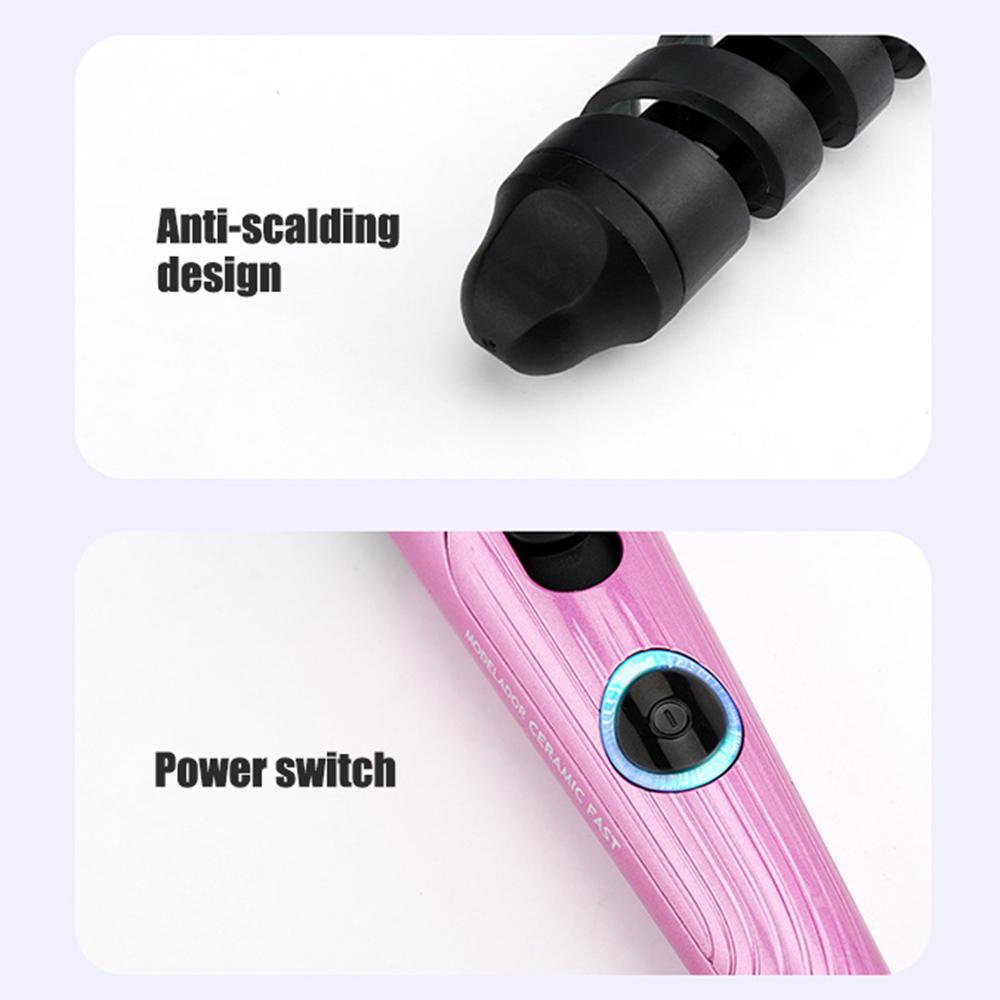 Anti-Scald Ceramic Curling Wand,Portable Curling Iron,Automatic Spiral Hair Curler for Women,Detangle Scald-Free Fast Heating Ro