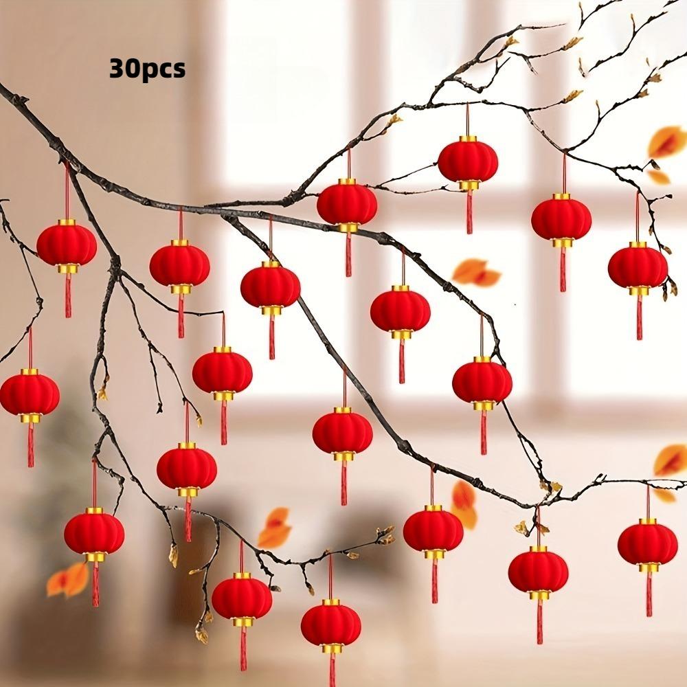 

30pcs Mini Red Lantern Decoration for Traditional Chinese New Year and Wedding Hanging Decorations
