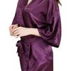 Cămașă de noapte kimono din satin pentru femei – Culoare uni lucioasă, halat de baie de vară scurt și sexy