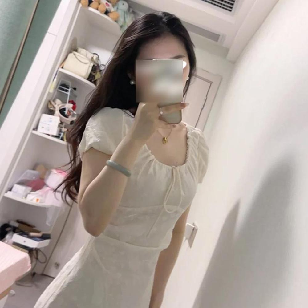 French white floral dress women's summer casual new popular small man unique beautiful temperament long dress
