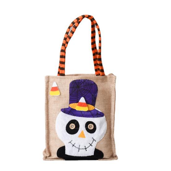 Halloween-Süßigkeitentasche, wiederverwendbare Trick-or-Treat-Tragetasche, Kürbis-Hexe-Geist-Druck, Halloween-Canvas-Tasche, große Einkaufstasche