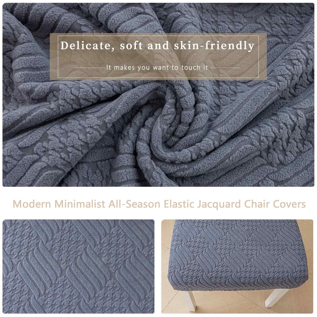 Willow Leaves Jacquard Chair Cushion Cover, Solid Color Elastic Chair Cover,Chair Protector for Kitchen Dining Room Home,1PC