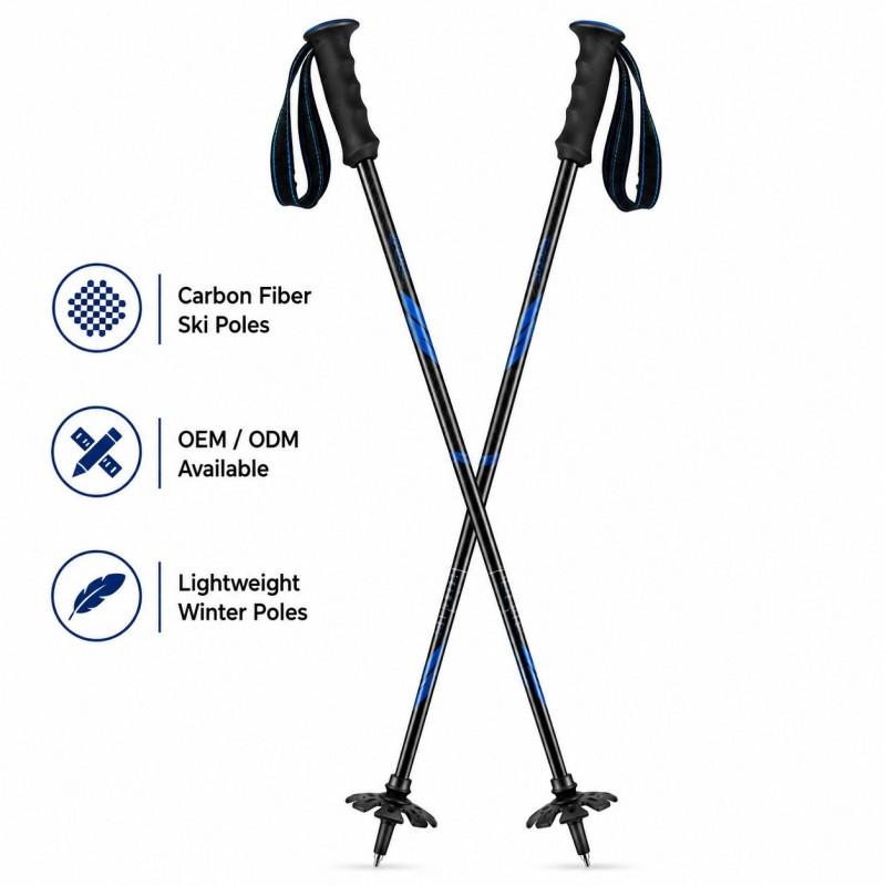 Zeroring Custom Color Ski Poles Carbon Composite Fixed Snow Poles Wholesale Private Label Manufacturer