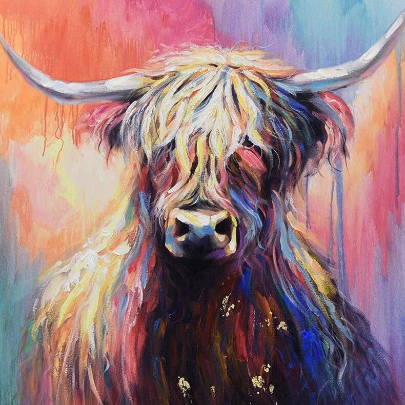 

Алмазная вышивка крупного рогатого скота 5D DIY Новое поступление алмазная живопись животных мозаика корова наборы крестиков подарок ручной работы Full Round 20x20CM