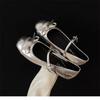 Inner height increase French silver light mouth ballet Mary single shoes 2025 spring new flat skirt jk leather shoes