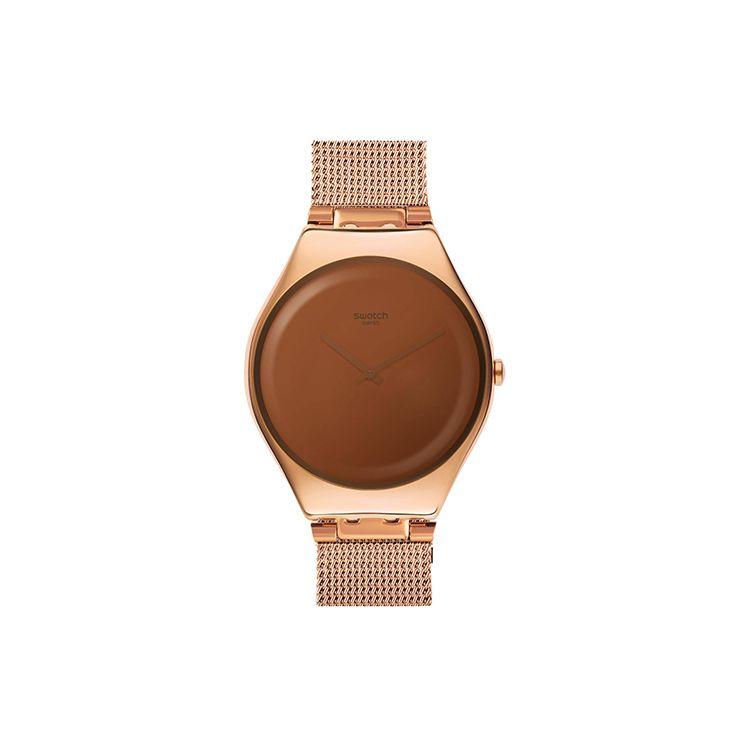 Swatch Quartz Movement Fashion Watch 38Mm Gold Dial Stainless Steel Case Unisex watches SYXG107M Gold