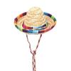 Carnival Hat, Mini Mexican Straw Hat, Natural Colorful Braided Edge Hat, Breathable Festive Party