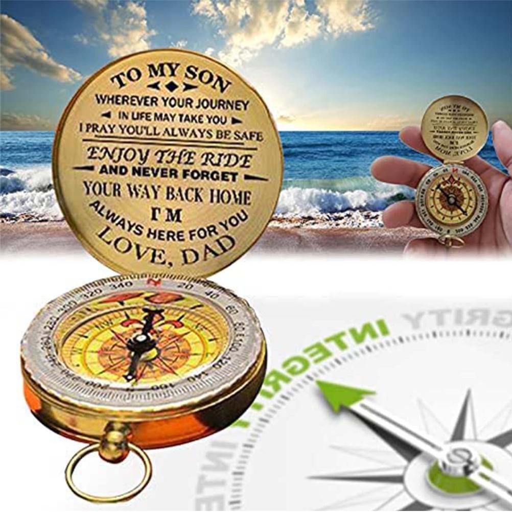 Luminous Compass Dad To Son Enjoy The Ride Gift for Camping Outdoor Activities Navigation Tool