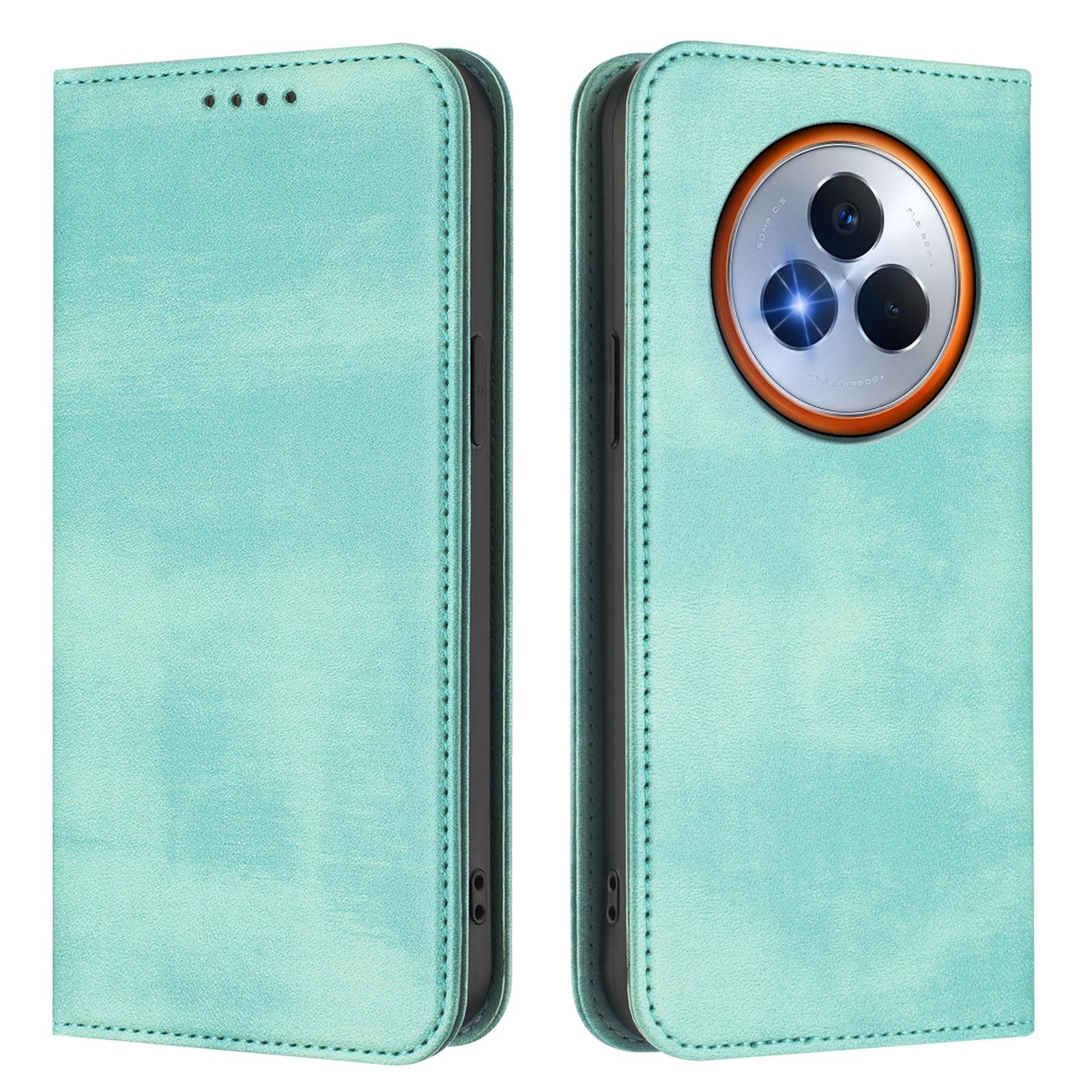 

Для Realme Narzo 80 Pro 5G Чохли-гаманці Ретро Текстура RFID Блокування Шкіряний Чохол для Телефону Mint Green