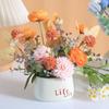 Mini Fake Potted Flowers Artificial Flowers Evergreen Bonsai Potted Ornaments Fake Plants Home Garden Table Decoration