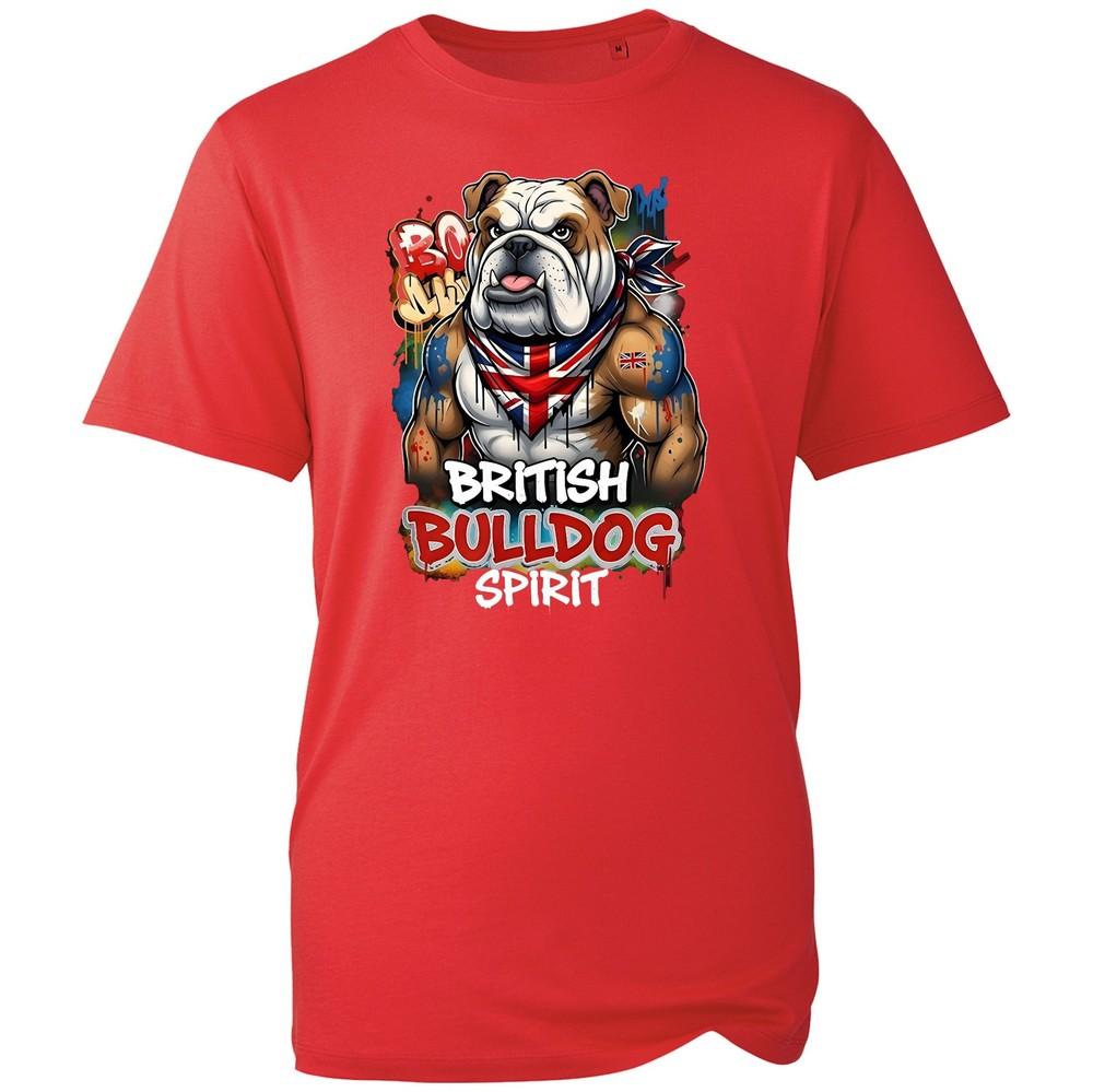 British Bulldog Spirit T Shirt Unisex Black Union Jack Graphic Printed Tee Top S