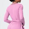 Women's Brushed Long Sleeve One-Piece Yoga Suit for Casual Outdoor Sports and Fitness