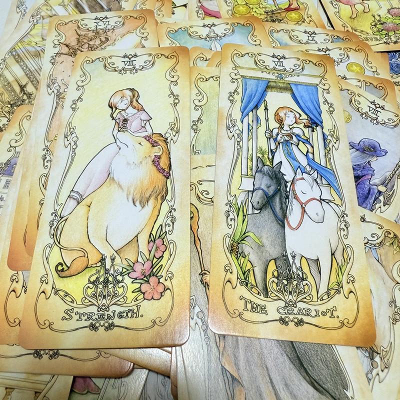 12*5,5cm Niedrige Angst Tarotkarten Englisch 78 Stück Deck Geheime Ergänzung Die Sprache der Blumen Feen-Stil Cartoon Tarotkarten