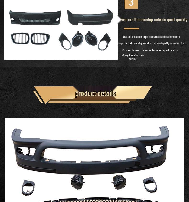 BMW E39 Modified M5 Front & Rear Bumpers with Grille & Fog Lights Kit