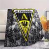 Alemannia Aachen Pattern Flannel Blanket, High Quality Comfortable for All Seasons, Home Decor, Warmth and Comfort, Perfect for Gifts.