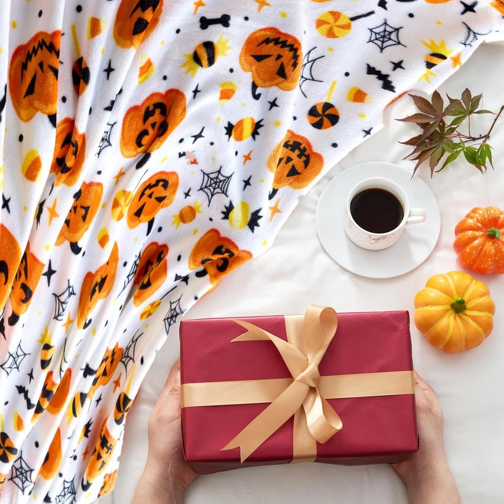 Halloween Kasteteppe Heks Mykt Plysj Koselig Flanell Halloween Teppe Dekorasjon For Fest Sofa Seng Stue